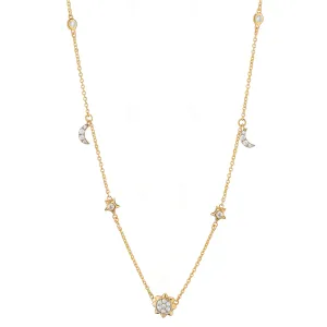 Sun, Moon and Stars 18" Necklace