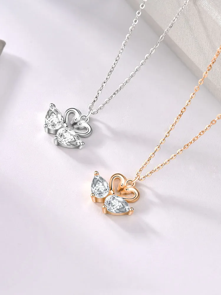 Swan Love Sterling Silver Necklace