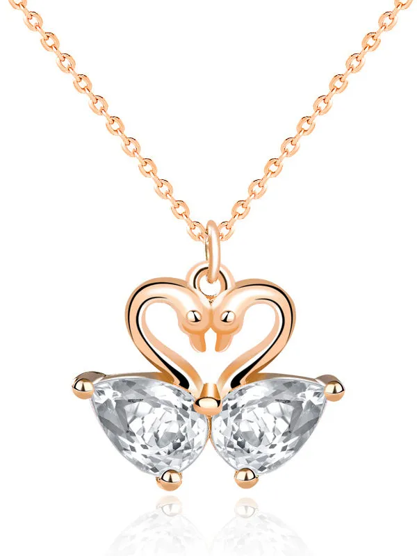 Swan Love Sterling Silver Necklace