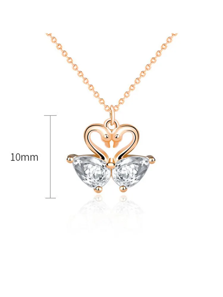 Swan Love Sterling Silver Necklace