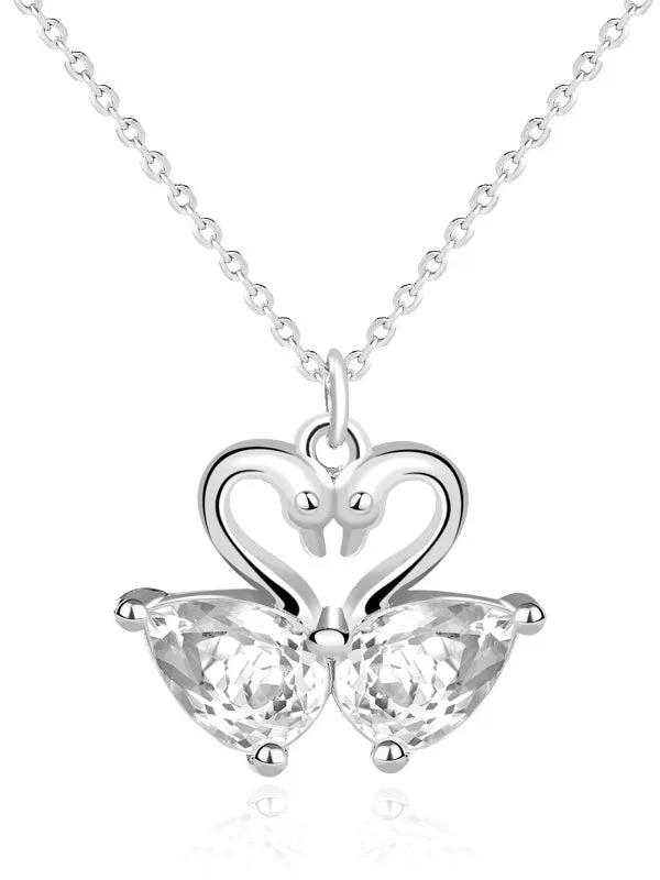 Swan Love Sterling Silver Necklace