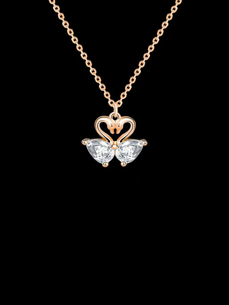 Swan Love Sterling Silver Necklace