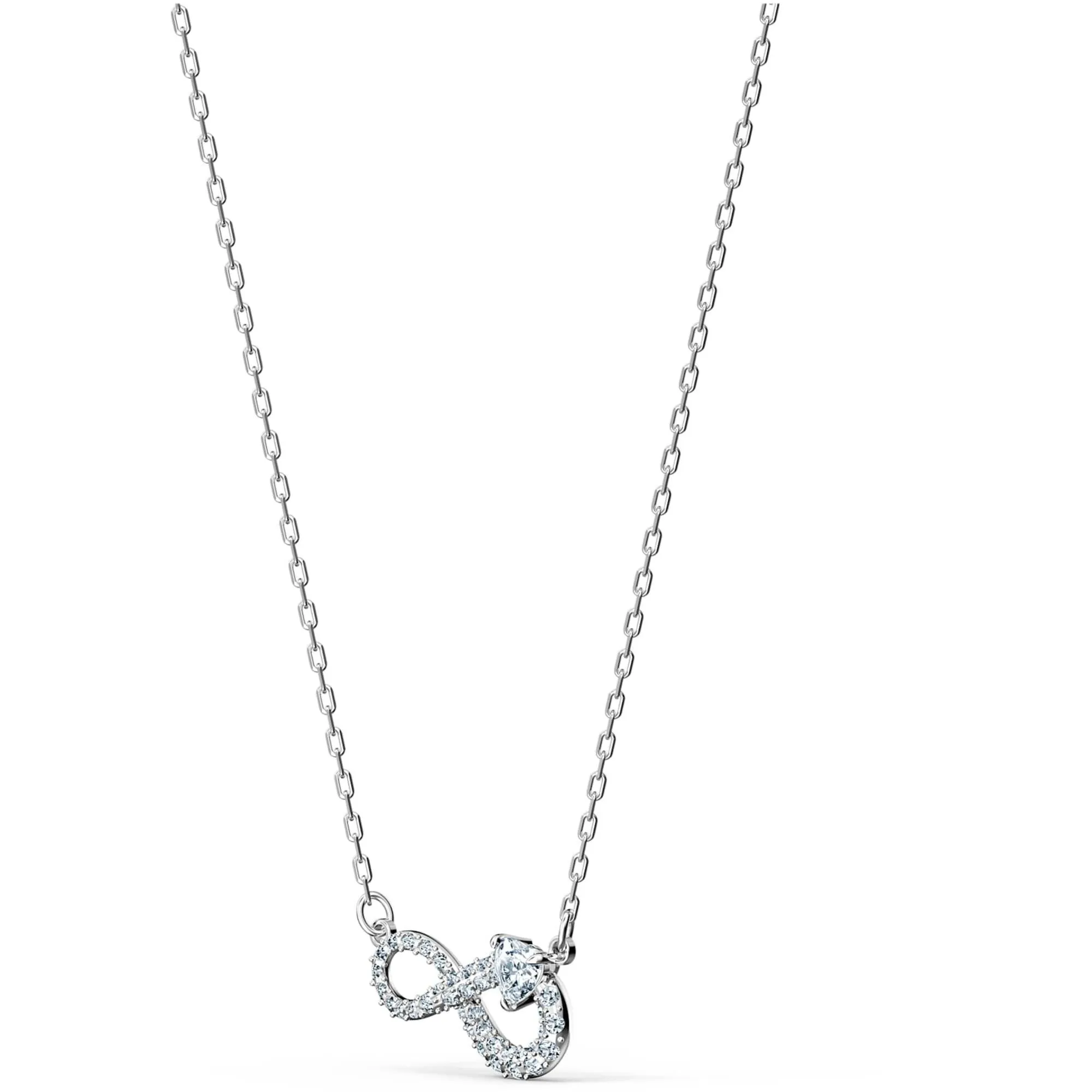 Swarovski Women's Necklace - Hyperbola Infinity Rhodium Plated Pendant | 5520576