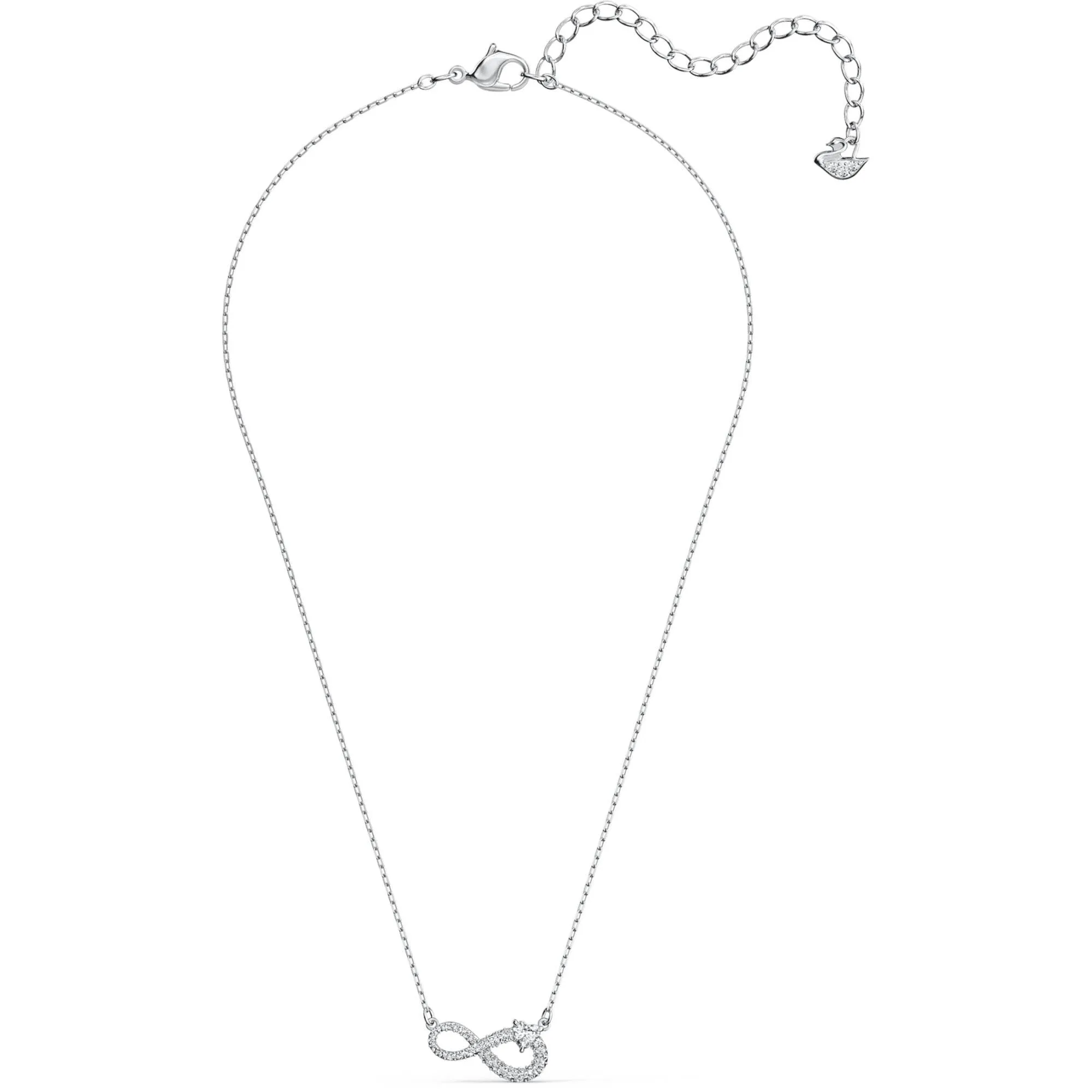 Swarovski Women's Necklace - Hyperbola Infinity Rhodium Plated Pendant | 5520576