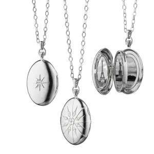 The Four Image "Premier" Locket with Starburst in Sterling Silver