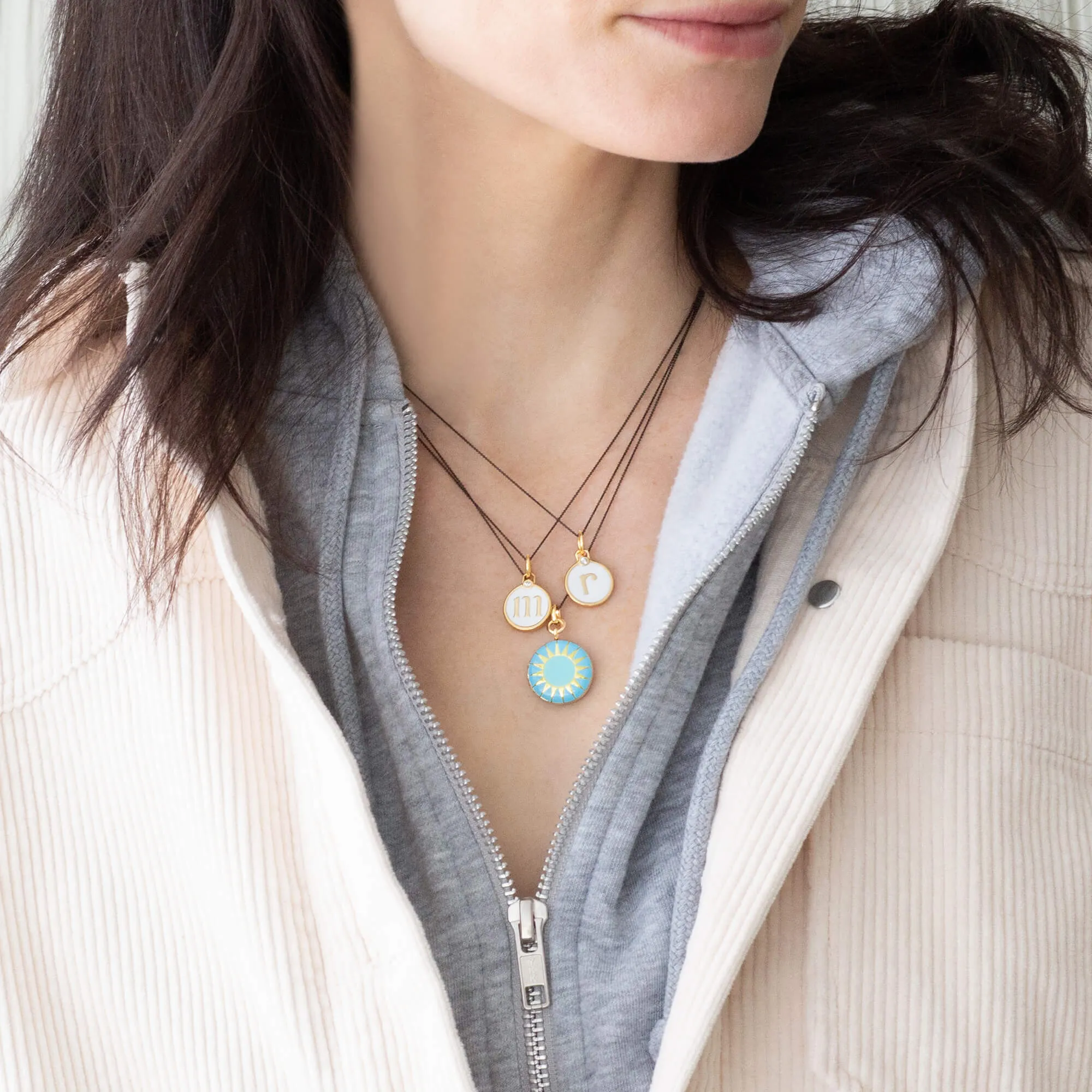 Turquoise Enamel and Vermeil Round Locket