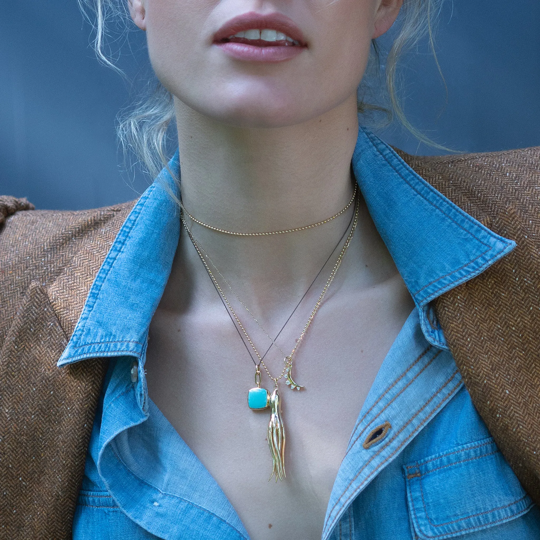 Turquoise Enamel Vermeil Cushion Locket