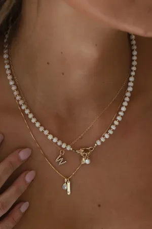 WHITE SILVERITE BEADED NECKLACE