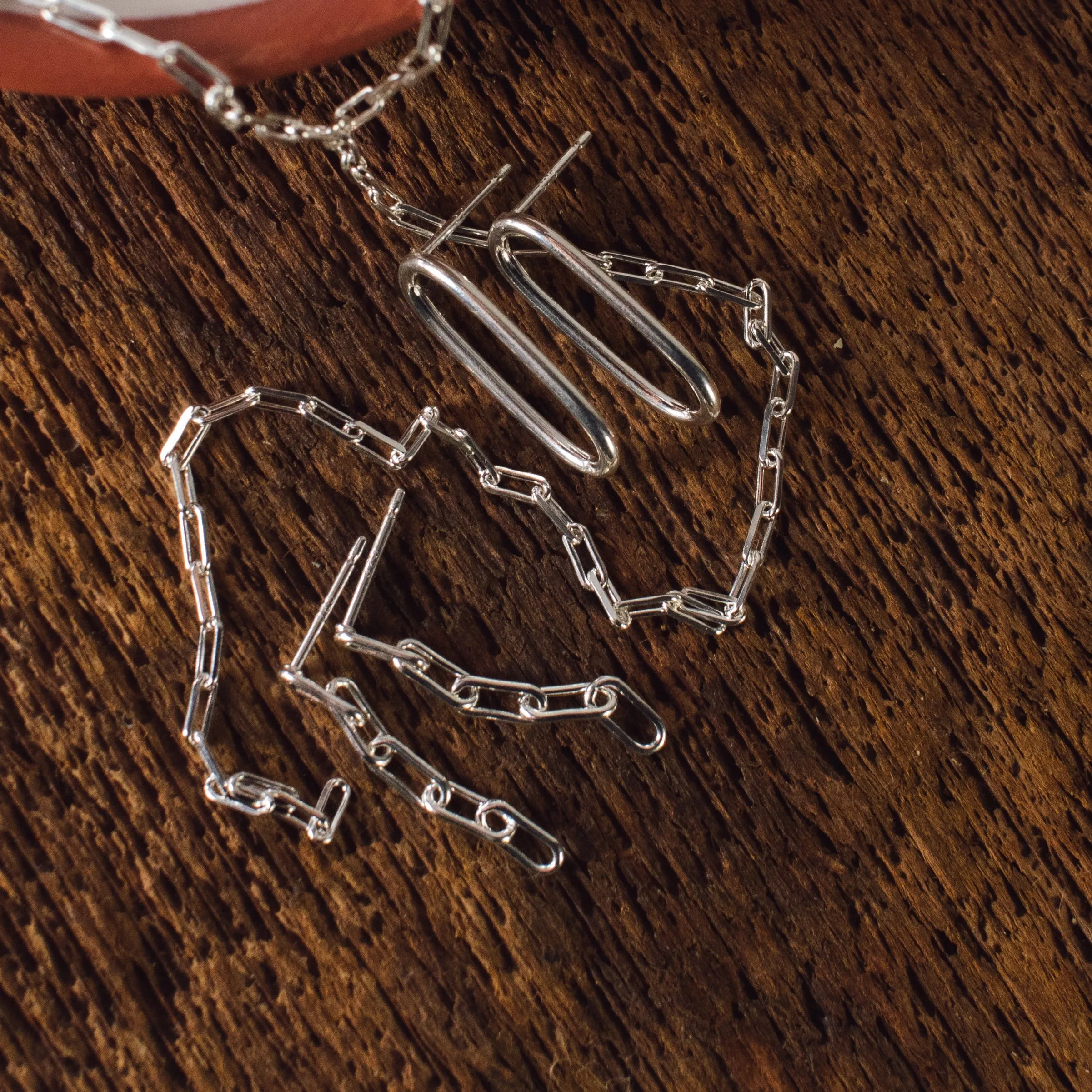 Y Parallel Chain Silver Necklace
