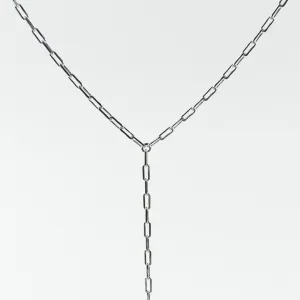Y Parallel Chain Silver Necklace